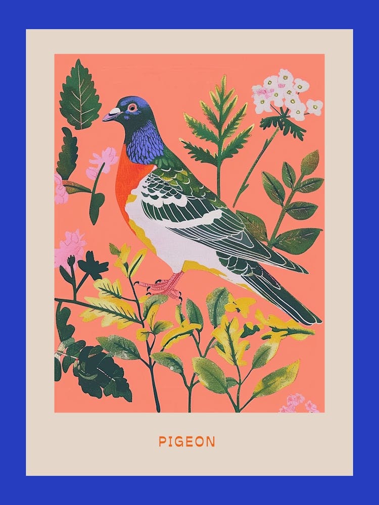 Spring Birds Poster Pigeon 6