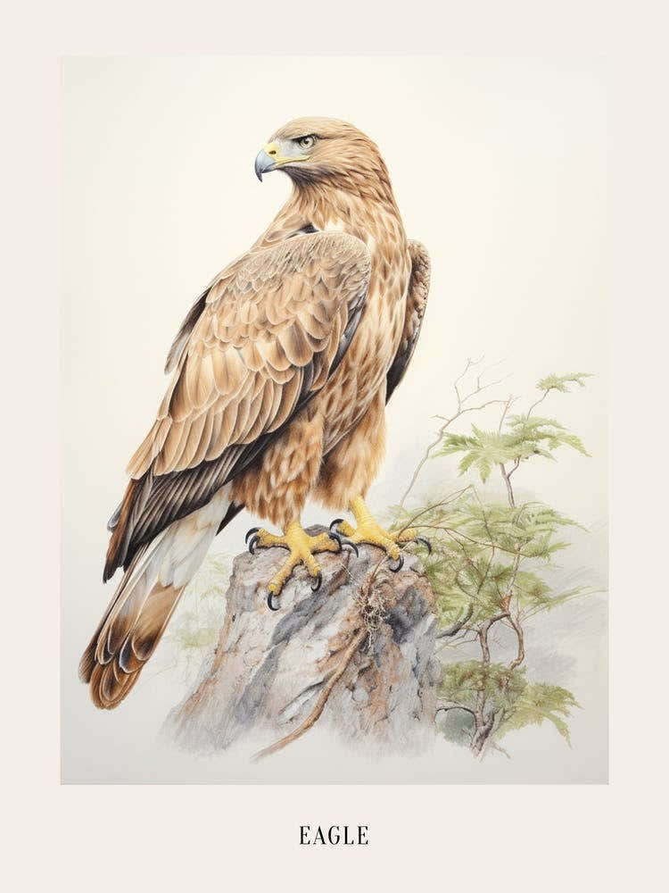 Vintage Bird Drawing Eagle 1 Poster