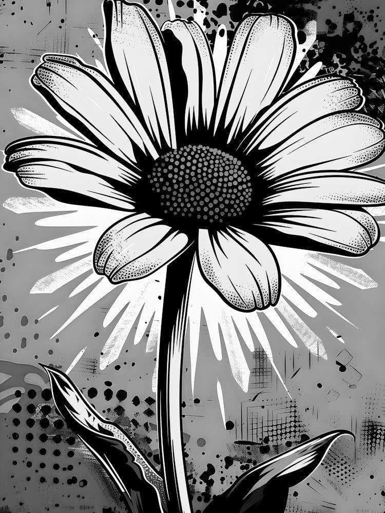 Daisy In Black And White