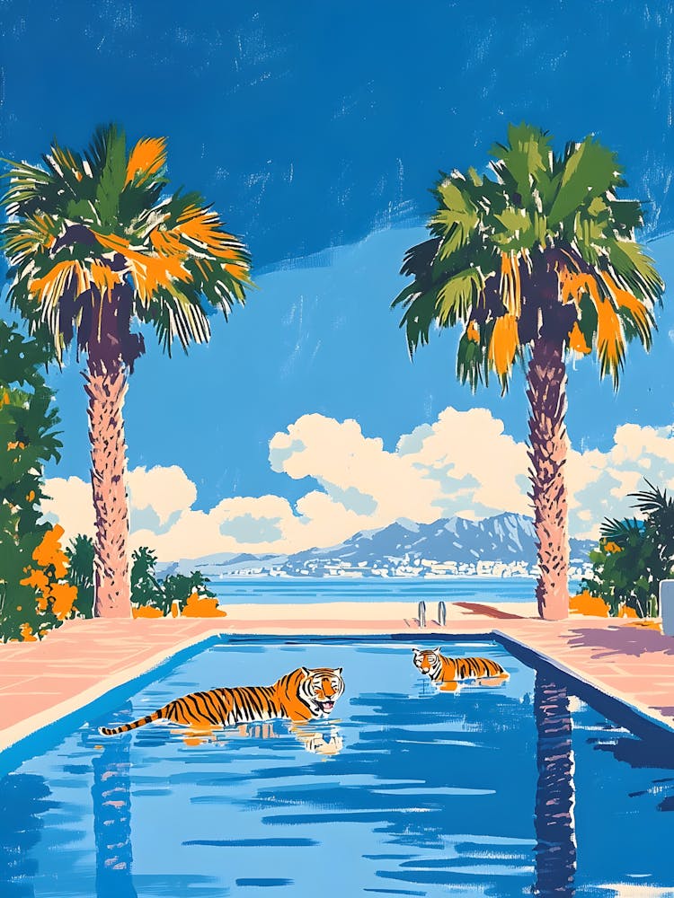 Tiger In The Pool 1