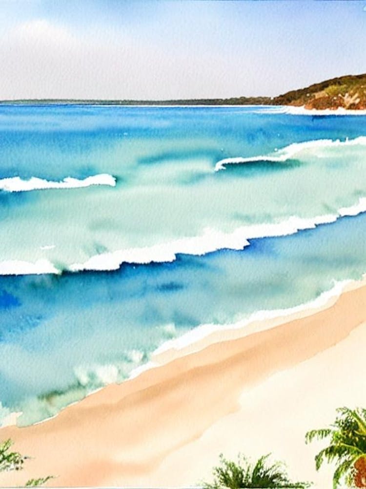 Coral Bay Beach, Australia Watercolour