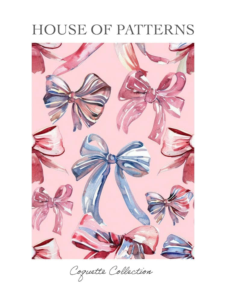 Pastel Bows Pattern Poster
