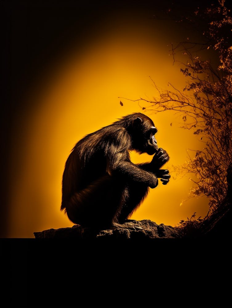 Thinker Monkey Silhouette Photography 4