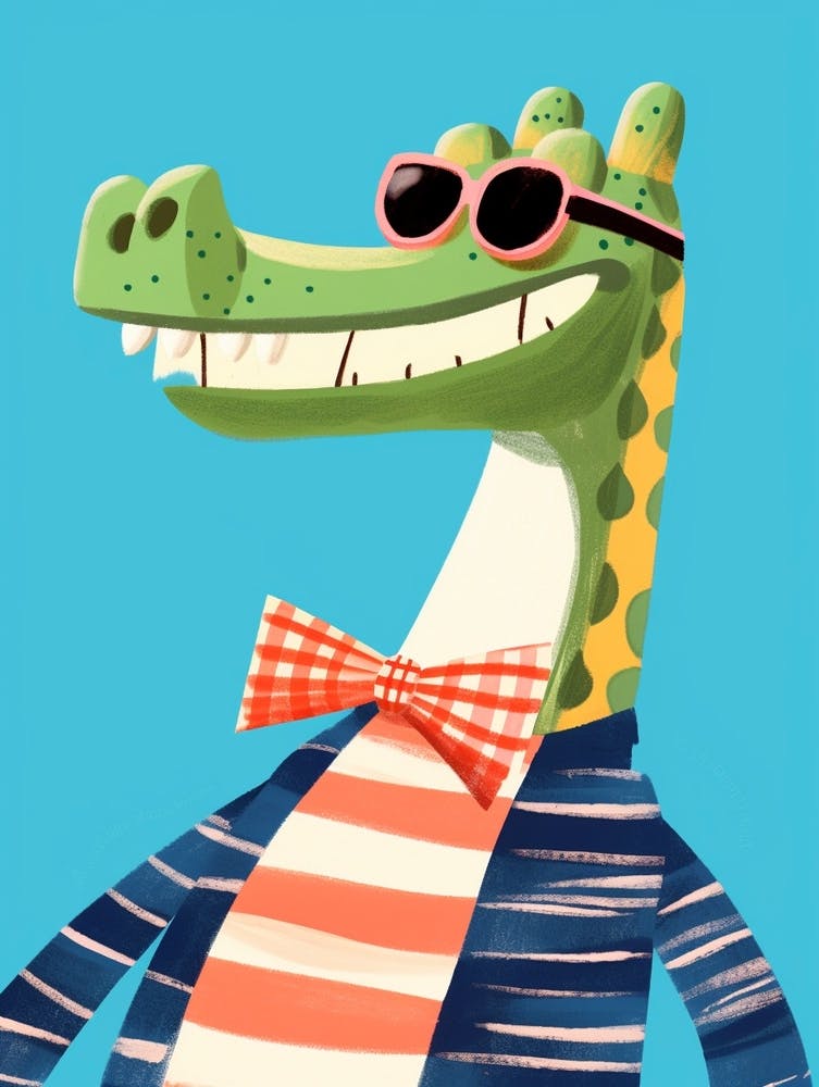 Little Alligator 1 Wearing Sunglasses