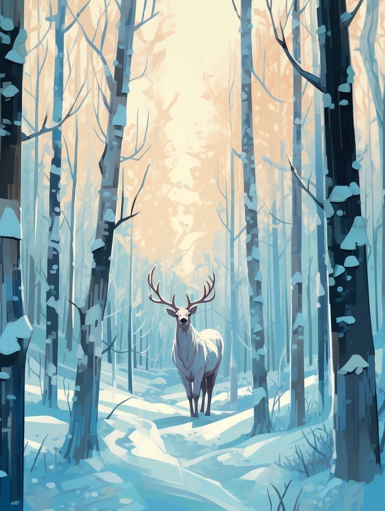 Winter Moose 1 Illustration