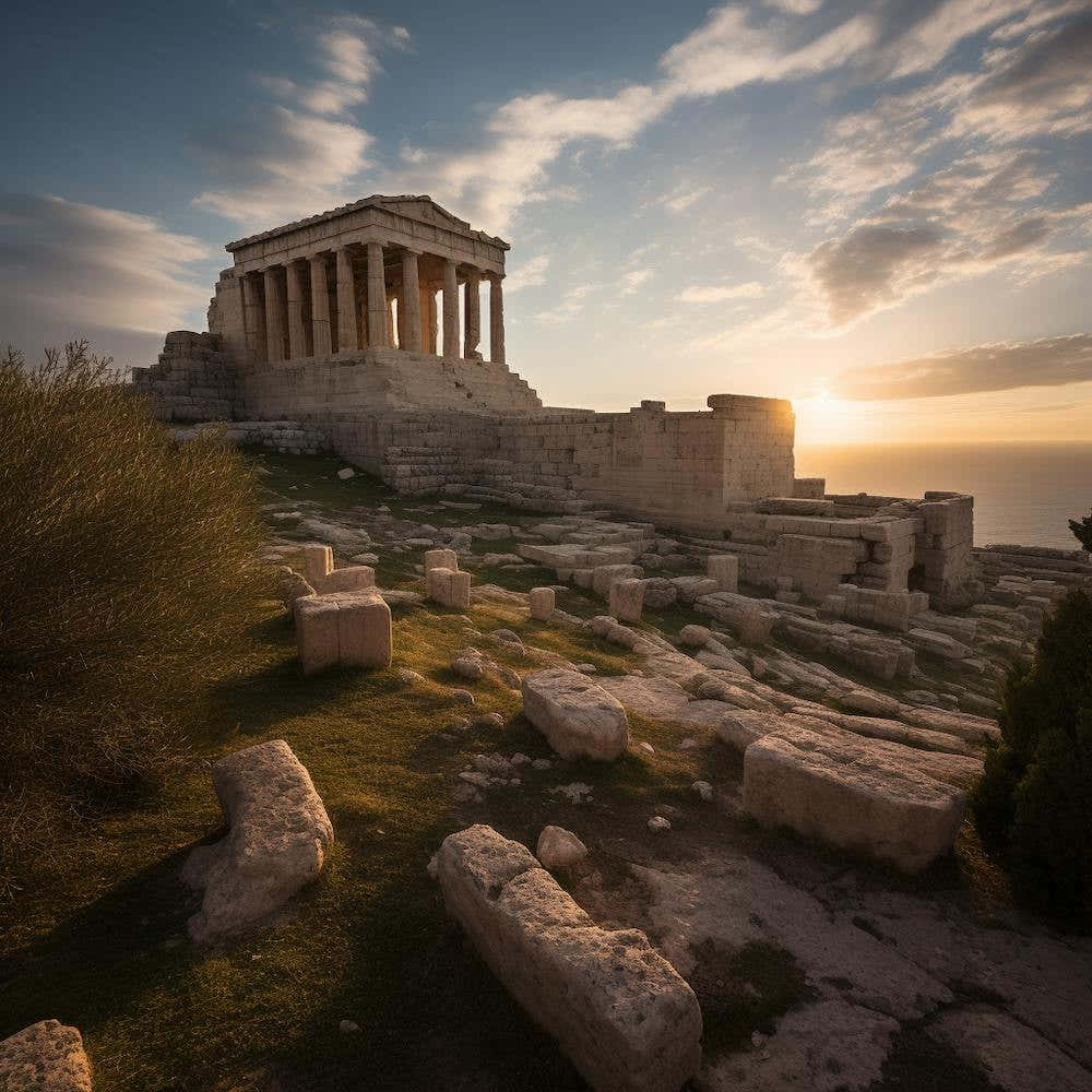 Acropolis At Sunset
