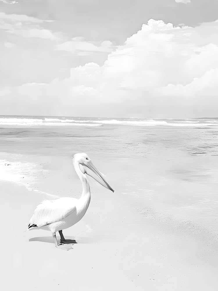 Pelican On The Beach