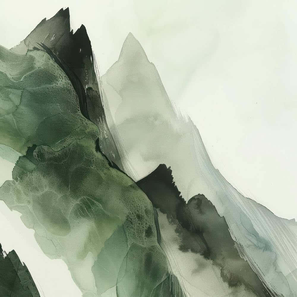 Japanese Watercolour Of Mount Daisen 3