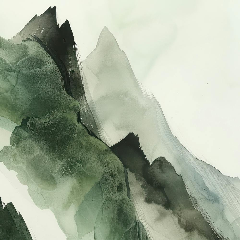 Japanese Watercolour Of Mount Daisen 3