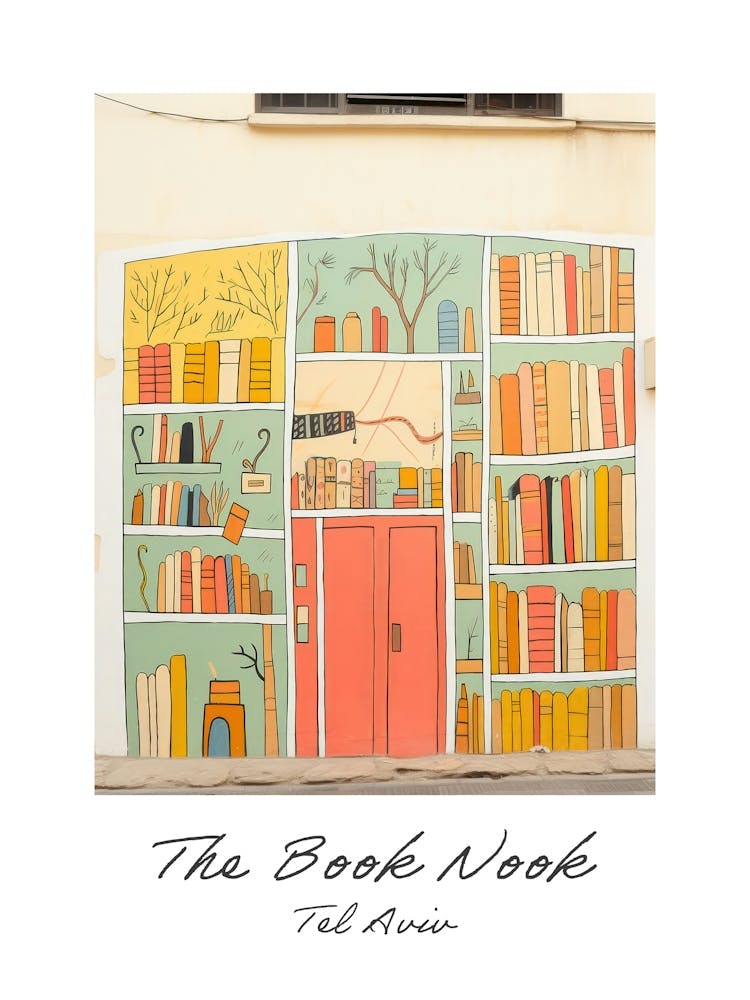 Tel Aviv The Book Nook Pastel Colours 3 Poster