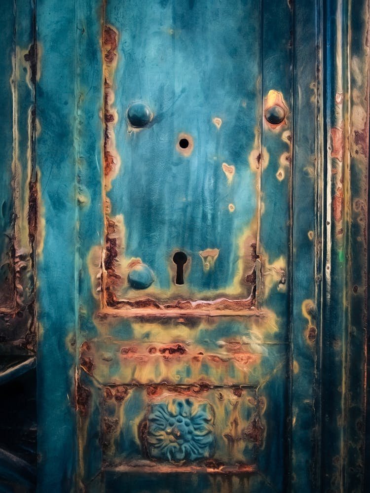 Rusting Blue Painted Door