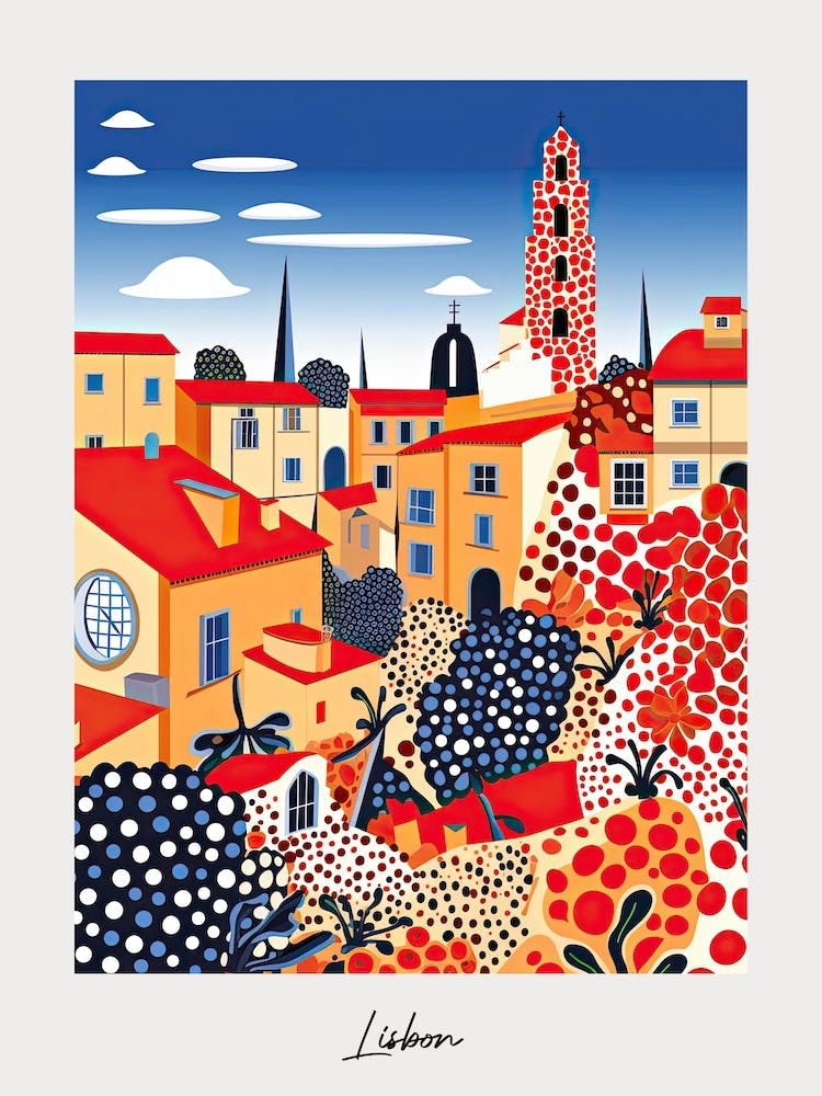 Poster Of Lisbon, Illustration In The Style Of Pop Art 3