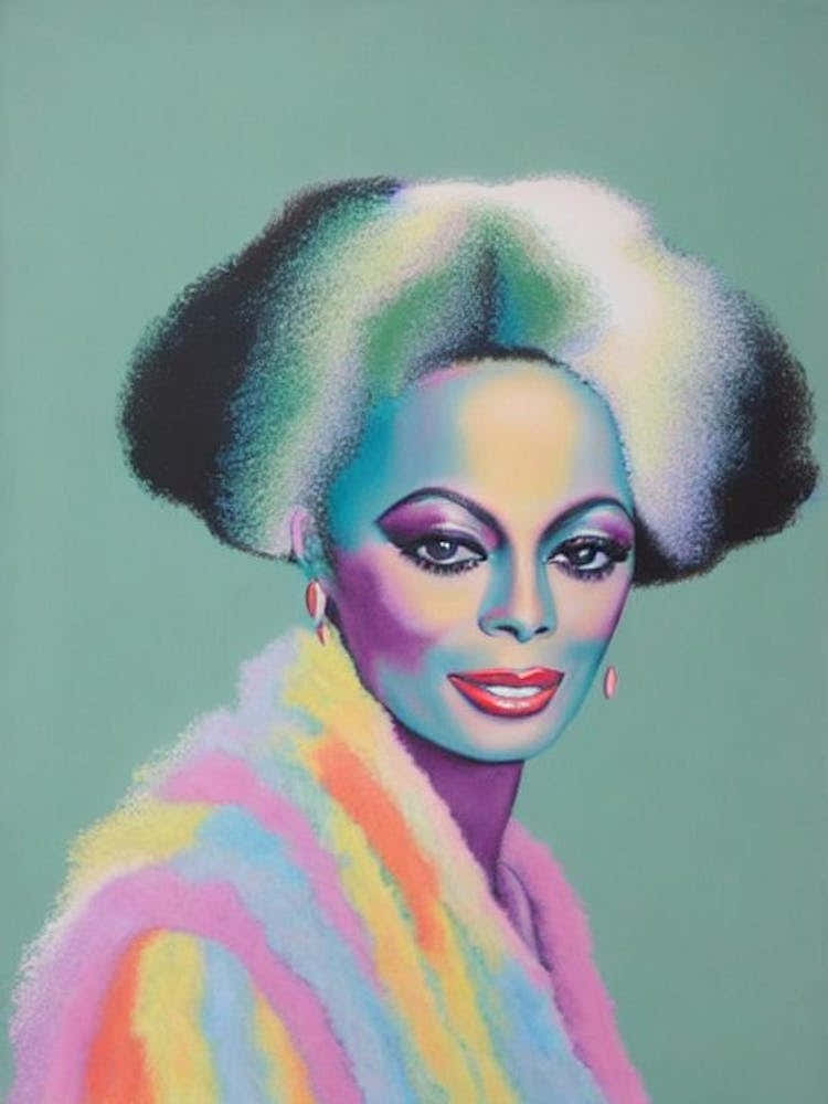 Diana Ross Colourful Illustration