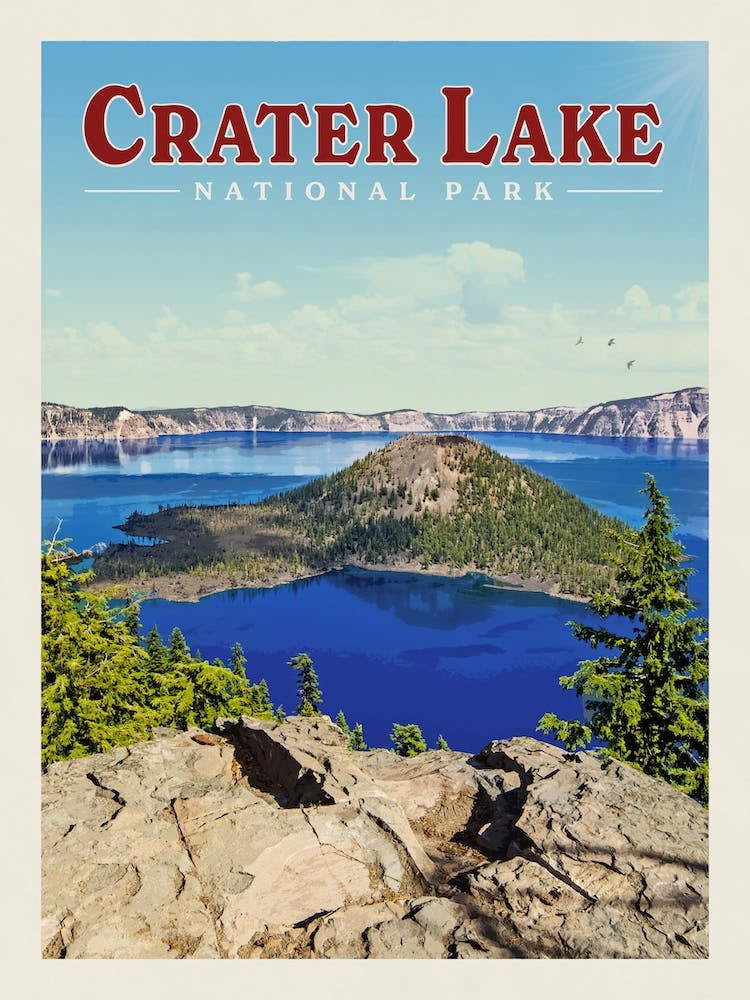 Crater Lake Travel Poster