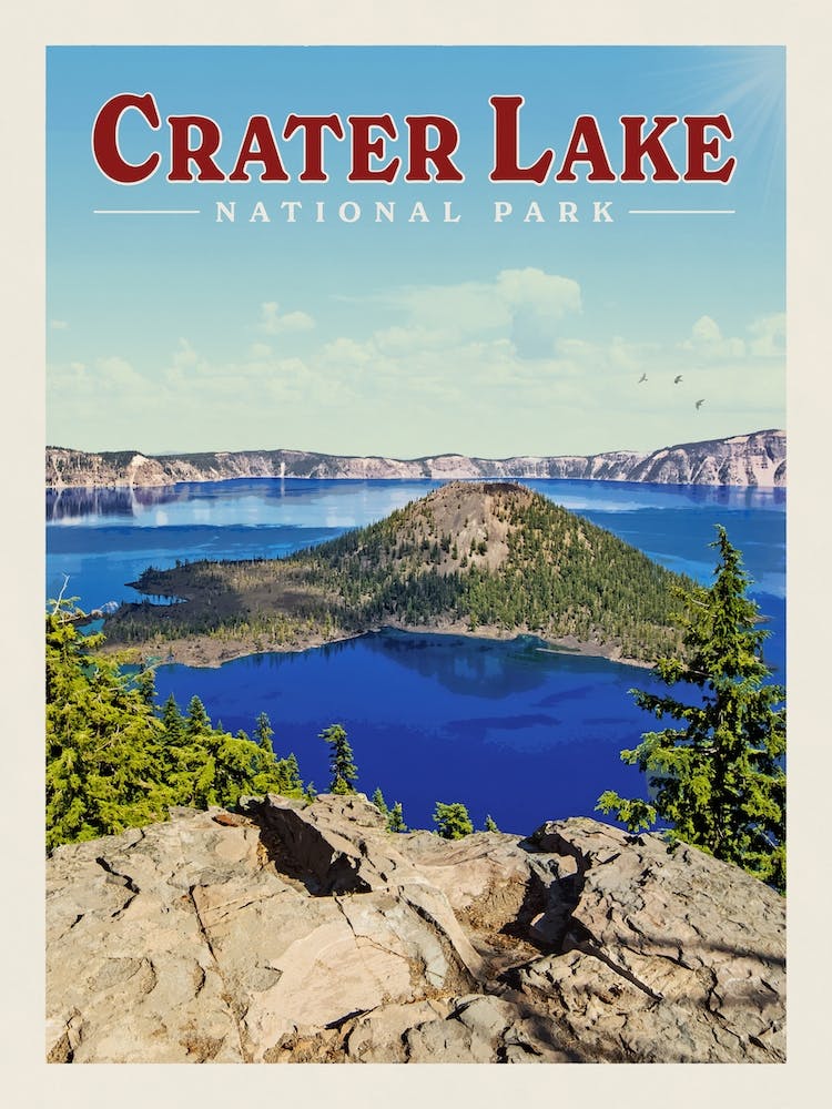 Crater Lake Travel Poster