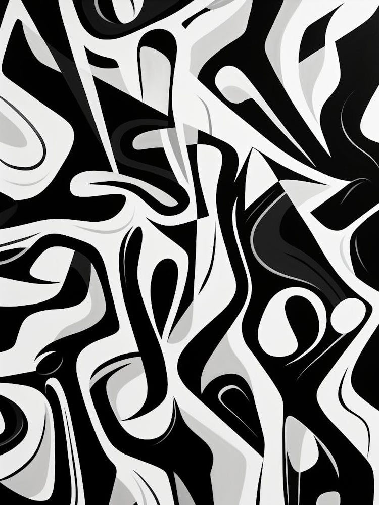 Joy Abstract Black And White 1