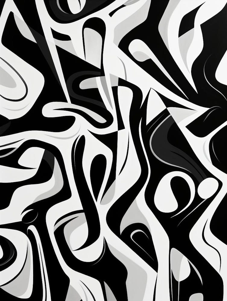 Joy Abstract Black And White 1