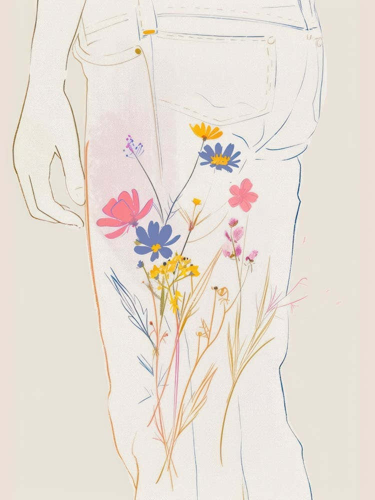 Jean Line Art Flowers 2