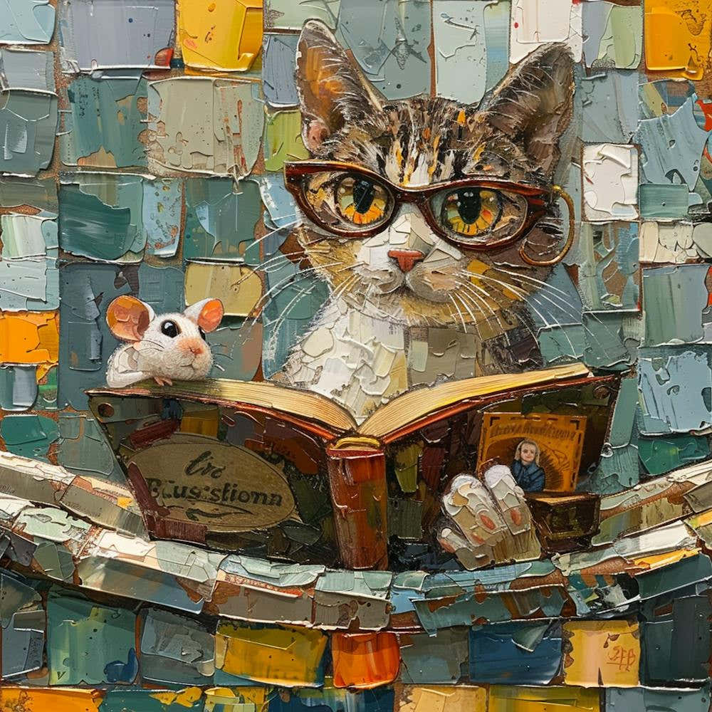 Cat Reading A Book 1