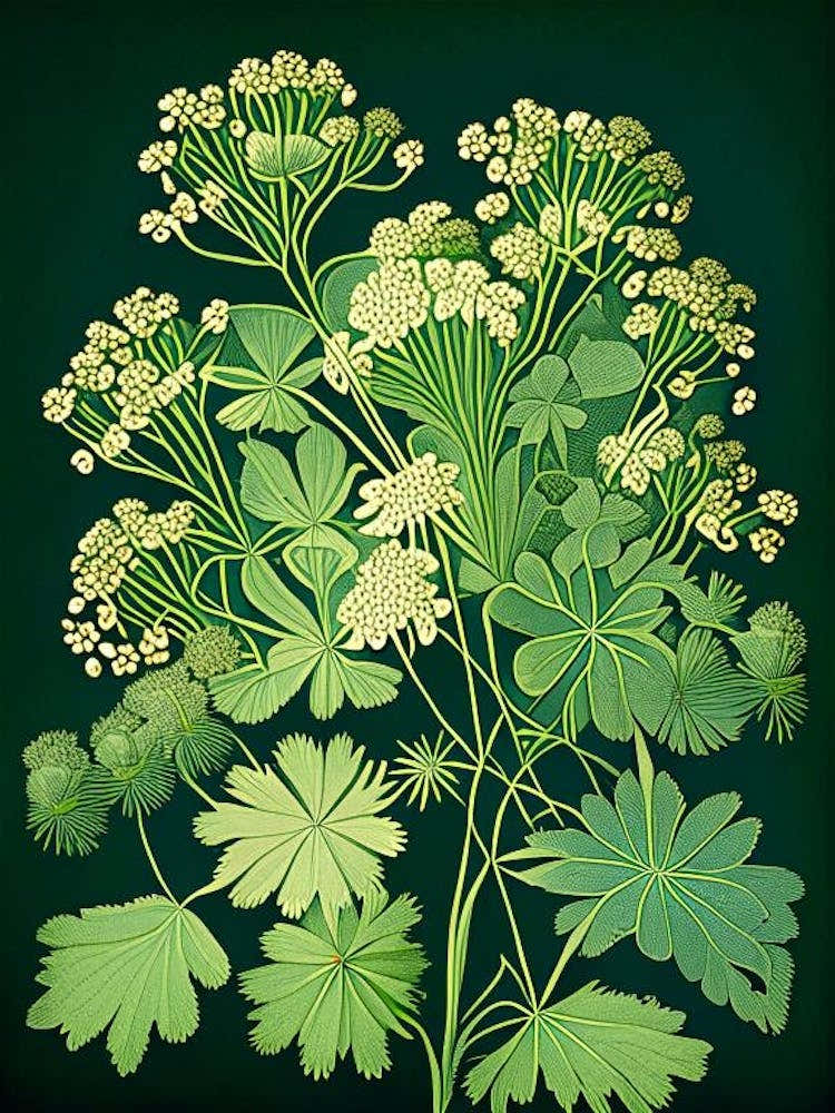 Meadow Rue Wildflower Vintage Botanical