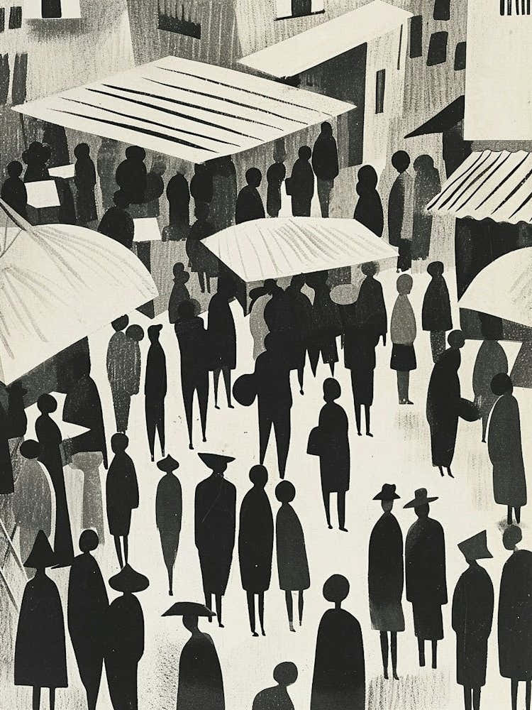 Market Art Deco Illustration