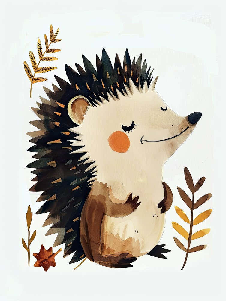 Cozy Hedgehog Love Children Prints & Kids Posters