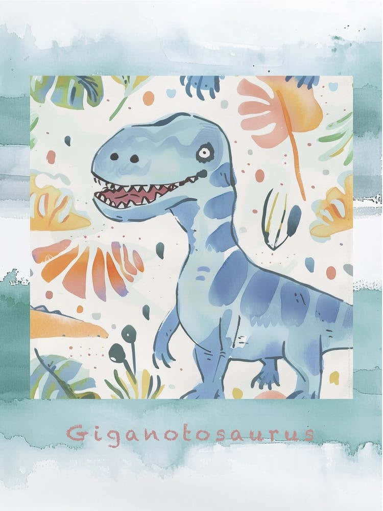 Cute Muted Pastels Giganotosaurus Dinosaur 3 Poster