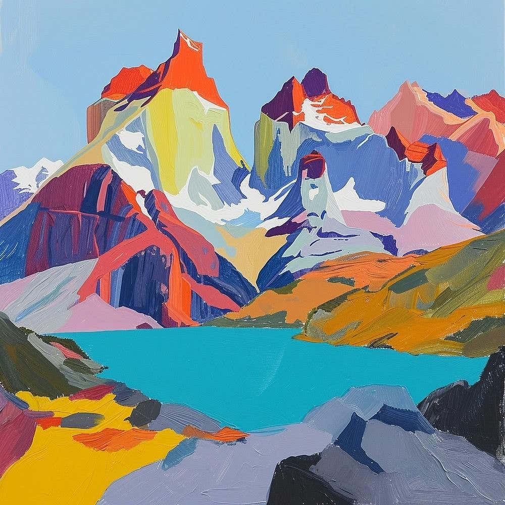 Abstract Travel Collection Torres Del Paine National Park Chile 4