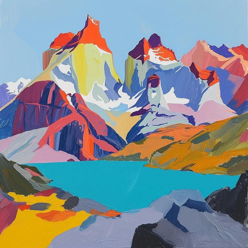 Abstract Travel Collection Torres Del Paine National Park Chile 4