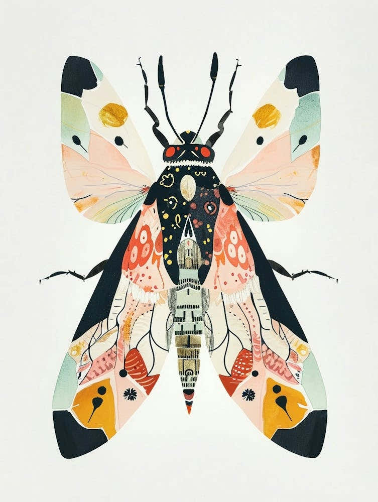 Colourful Insect Illustration Whitefly 21