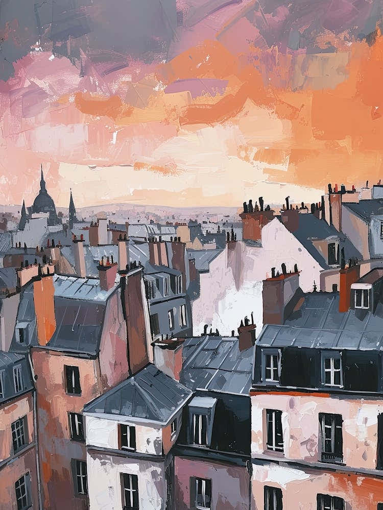Montmartre Rooftops Morning Skyline 3
