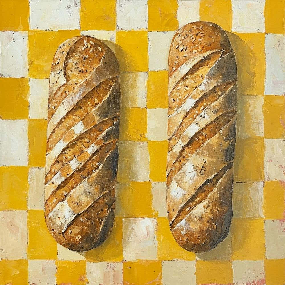 Rustic Bread Yellow Checkerboard 4