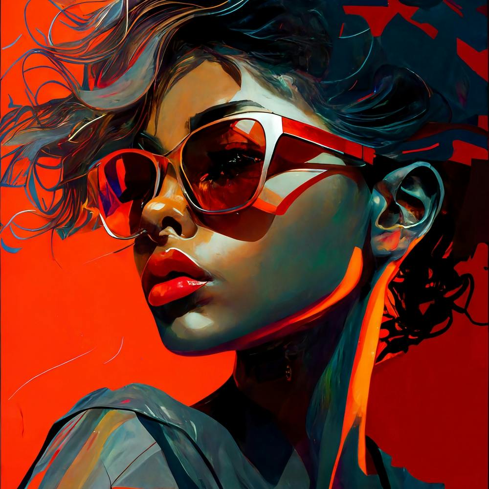 Hip Hop Girl Street Art Style Portrait