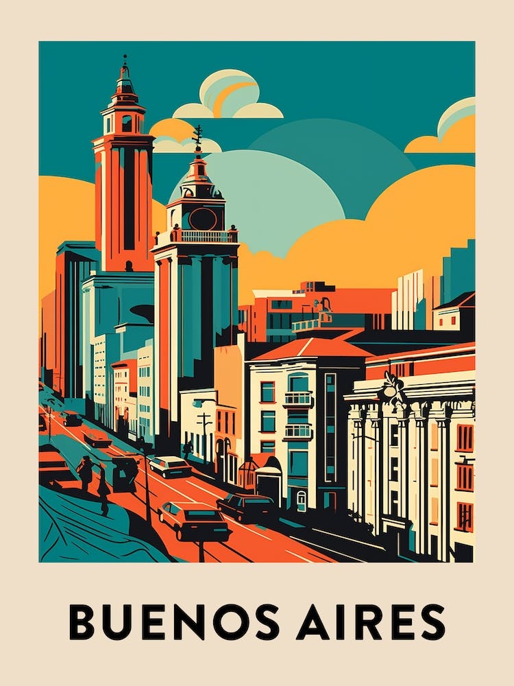 Buenos Aires Vintage Travel Poster