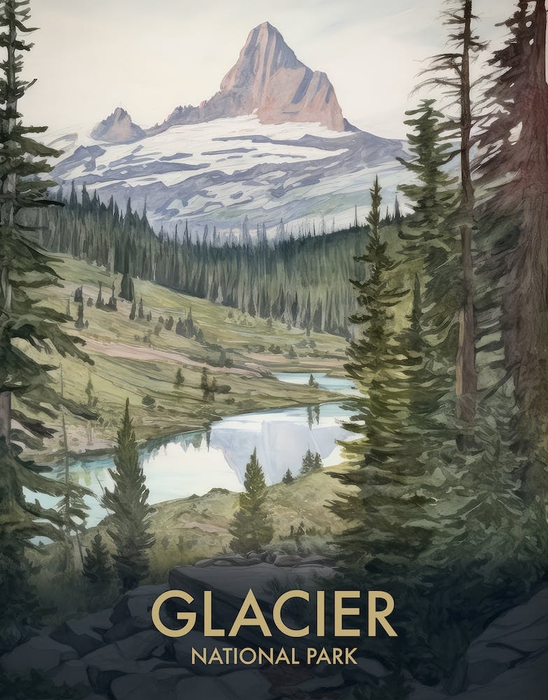 Glacier National Park Vintage Travel Poster 6