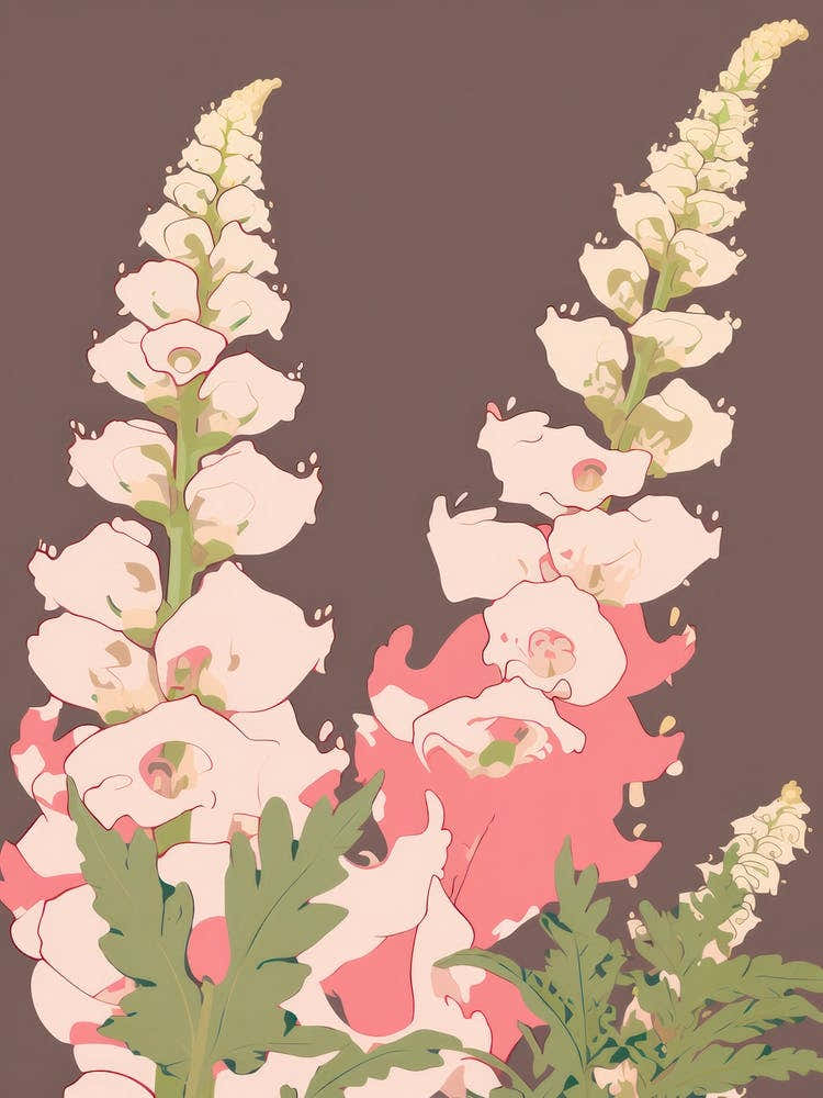 Foxgloves Flower Big Bold Illustration 4