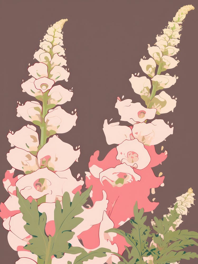 Foxgloves Flower Big Bold Illustration 4
