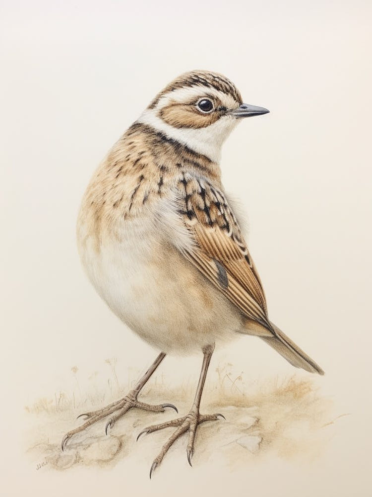 Vintage Bird Drawing Lark 2