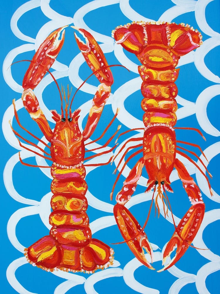 Langoustines On Blue Wavey