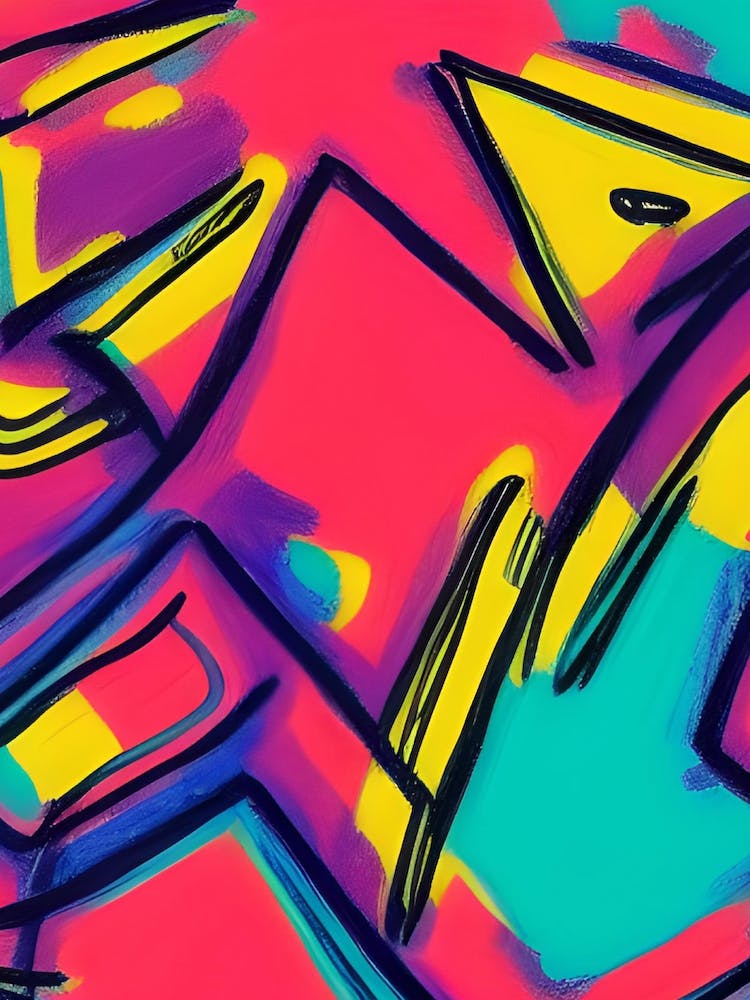 90s Mtv Abstract Fierce Hot Pink