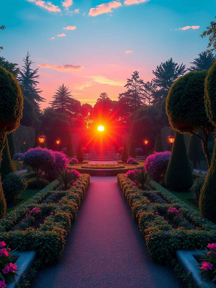 Sunset In The Garden