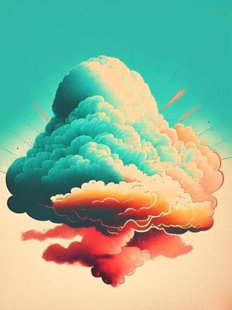 Hydrogen Cloud Vintage Sketch Space