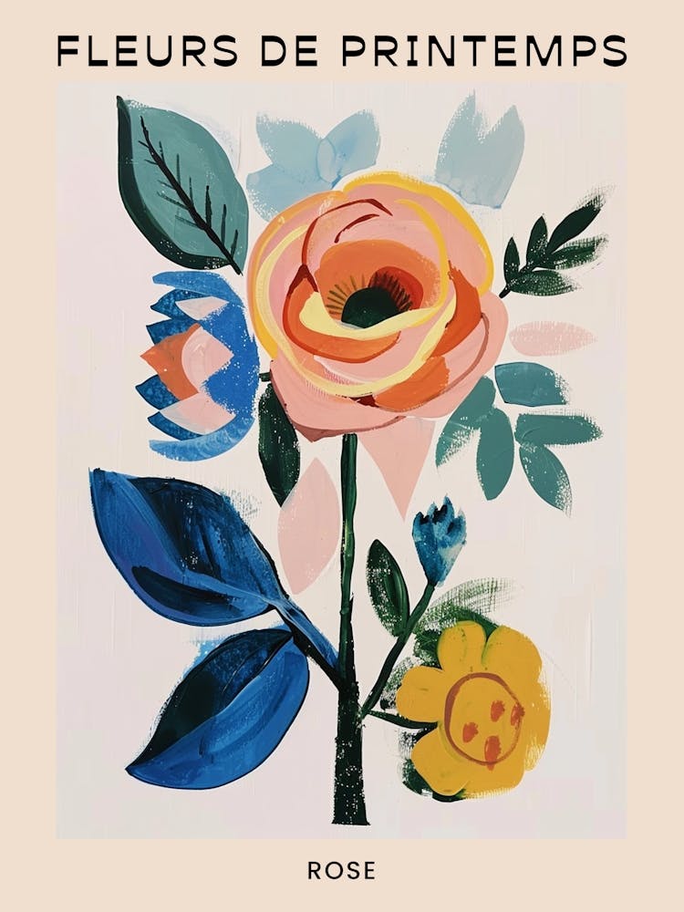 Spring Floral French Poster  Rose 8