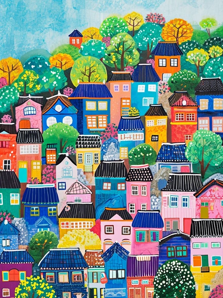 Colourful Kitsch Cityscape 3