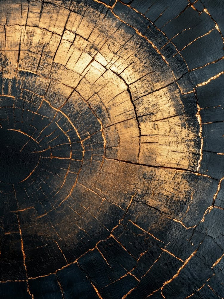 Black And Gold Tree Stump