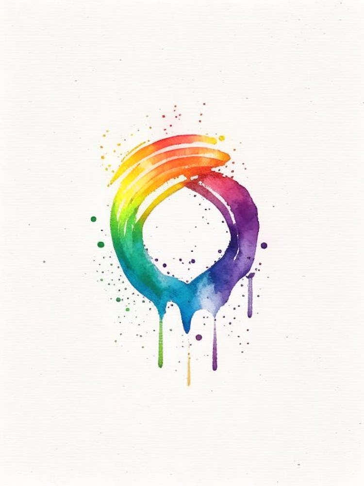 Rainbow Symbol Minimal Watercolour