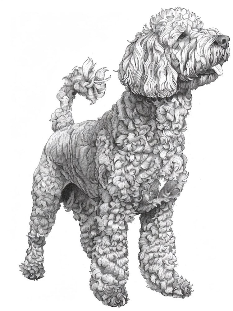 Lagotto Romagnolo Dog Line Sketch 2