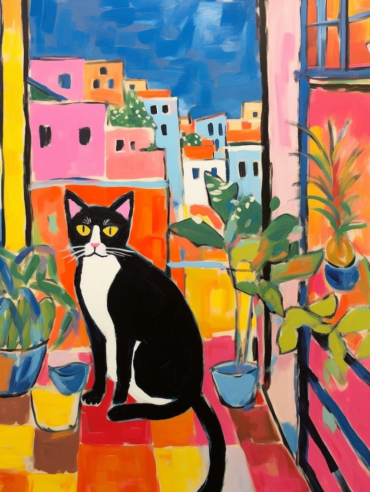 Painting Of A Cat In Malaga Spain 4