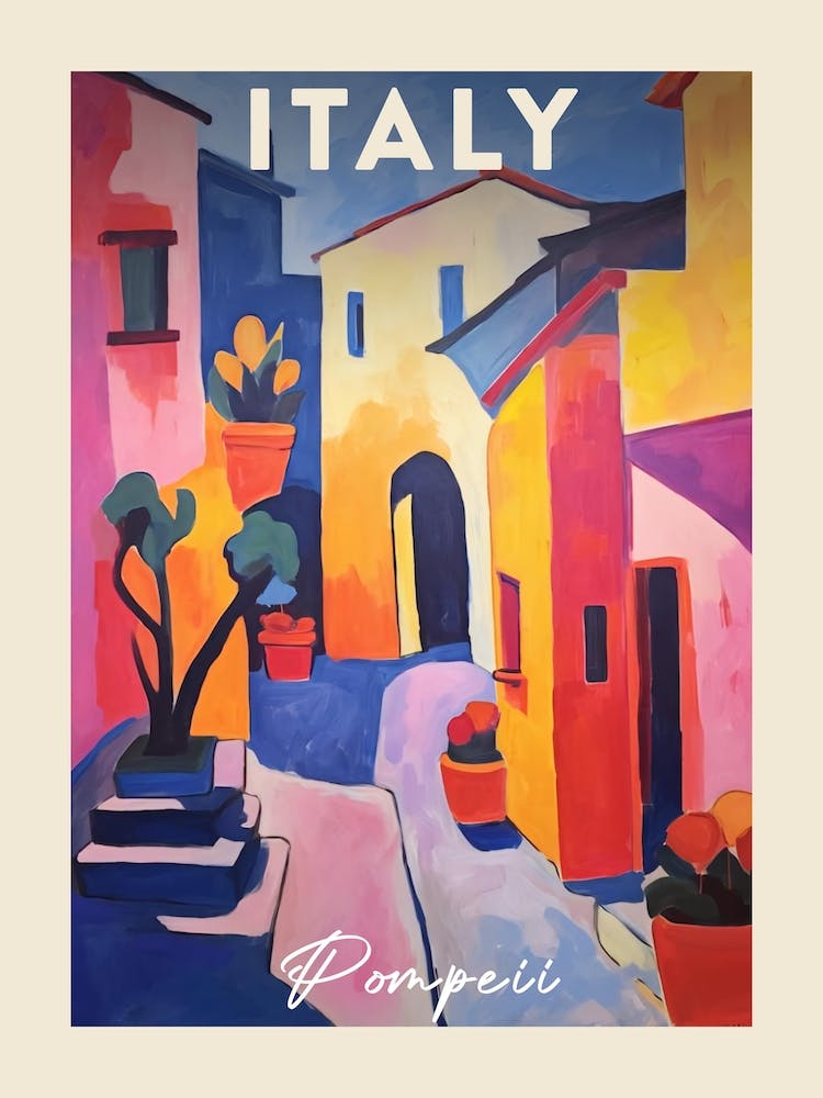 Pompeii Italy 1 Fauvist Painting Travel Poster