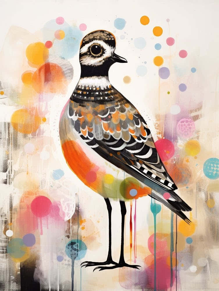 Bird Painting Collage Grey Plover 1